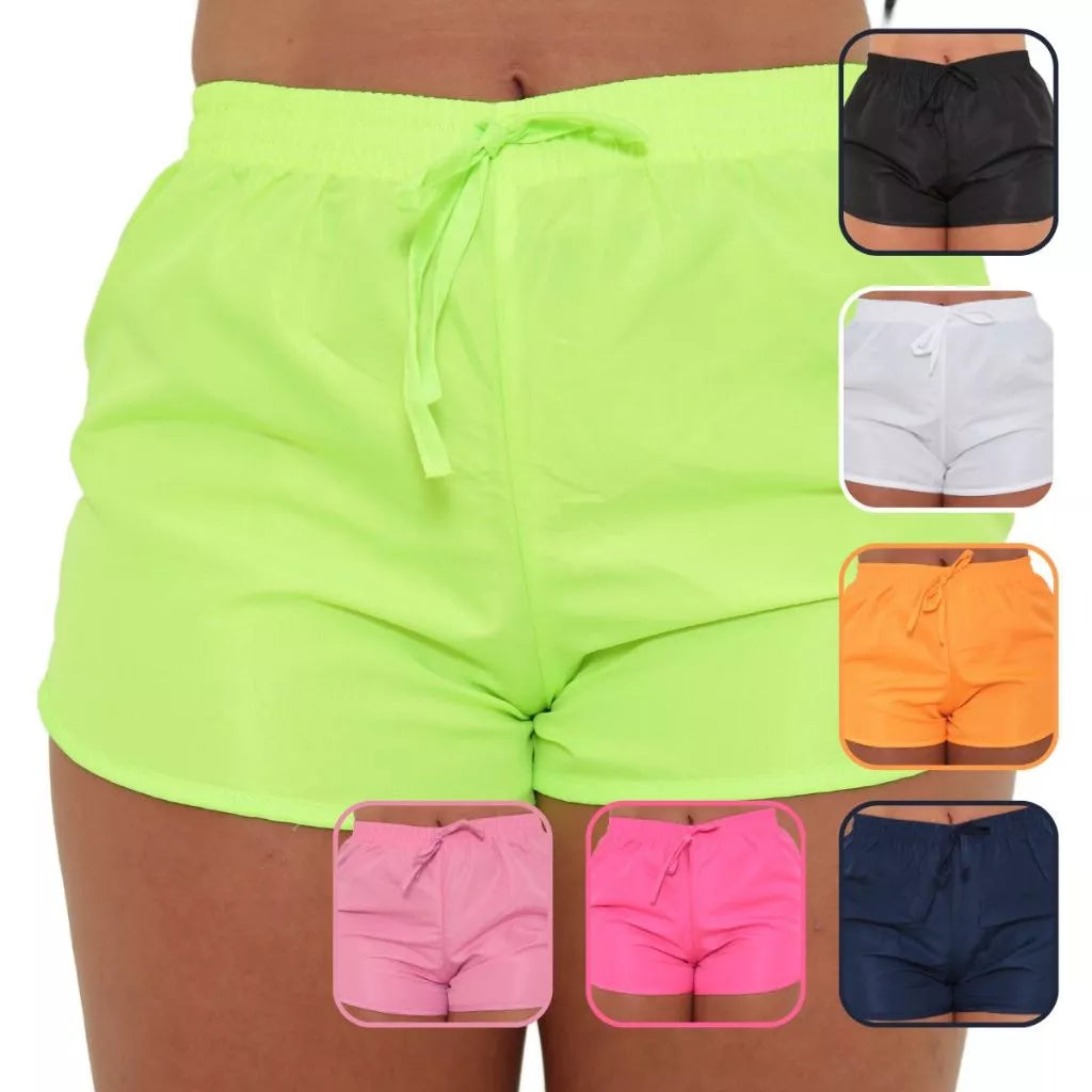 KIT 2 Short Feminino Academia Tactel Costura Reforçada Shortinho Saída Praia