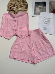 Conjunto feminino de marrante top tubinho com short | Design elástico nas costas