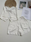 Conjunto feminino de marrante top tubinho com short | Design elástico nas costas