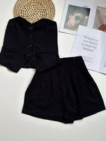 Conjunto feminino de marrante top tubinho com short | Design elástico nas costas