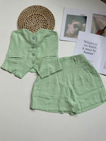 Conjunto feminino de marrante top tubinho com short | Design elástico nas costas