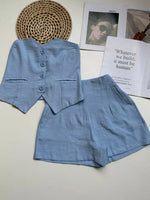 Conjunto feminino de marrante top tubinho com short | Design elástico nas costas