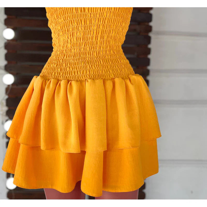 VESTIDO, Macaquinho, Tomara que caia, babado