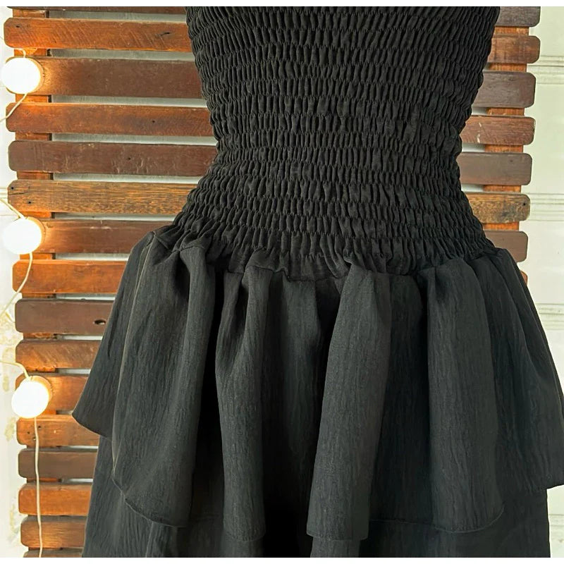VESTIDO, Macaquinho, Tomara que caia, babado