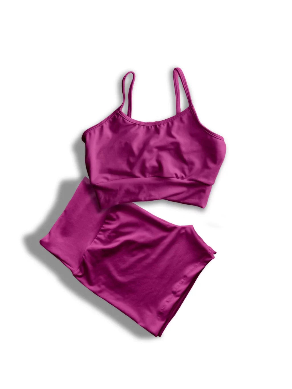 Conjunto de Academia Feminino Fitness Shorts Cintura Alta Top Alça
