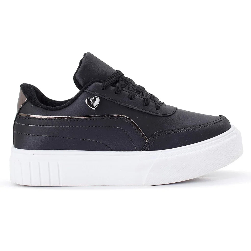 Tênis Feminino Sola Alta Coração Casual Tendência Moda Estilo