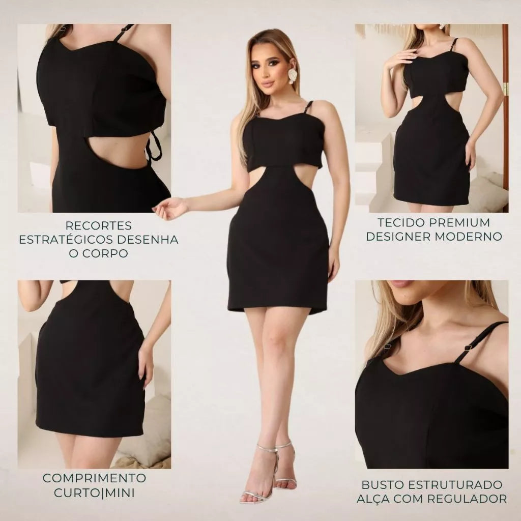 Vestido Alfaiataria Alça Regulavel Curto Sofisticado Recorte Tubinho Elegante, Vestido Feminino, Vestido Curto, Vestidos