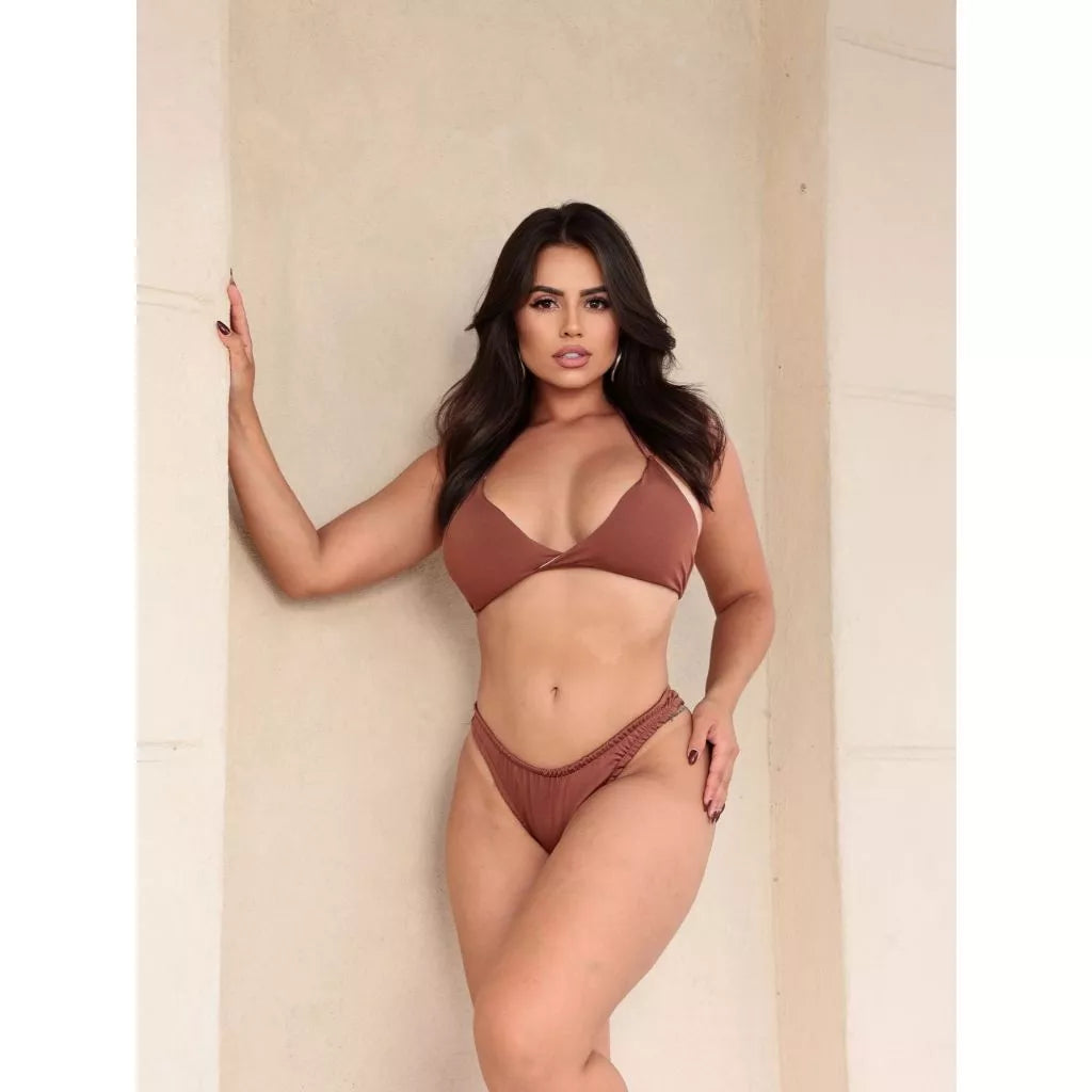 Gina Biquíni Asa Delta Com Bojo Conjunto Calcinha e Sutiã Varias Cores