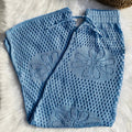 saída de praia calça pantalona tricôt crochê linha luxo