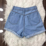 Short Jeans Mom Sem Lycra Liso
