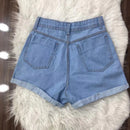 Short Jeans Mom Sem Lycra Liso
