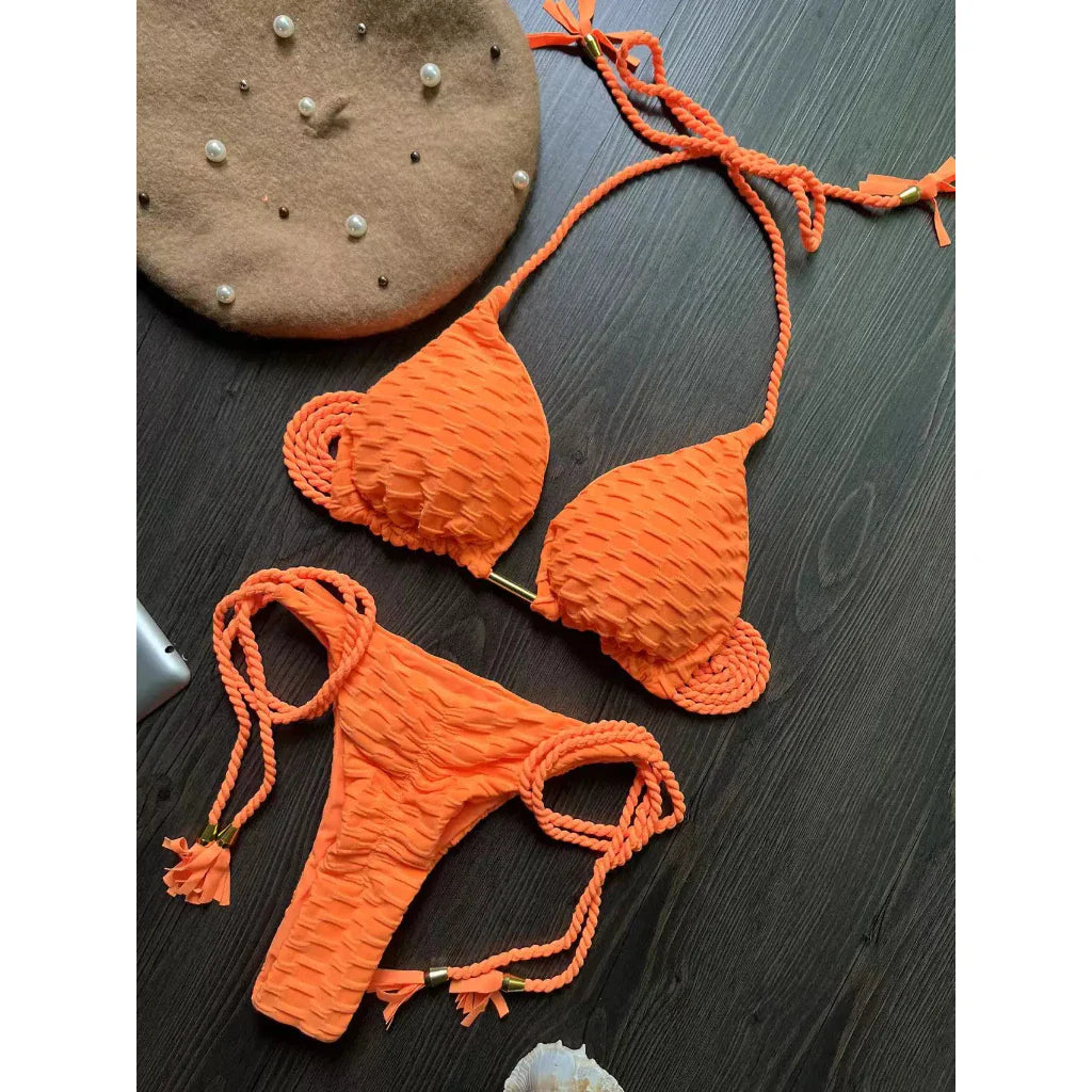 Biquini Feminino Split Impresso Triângulo Biquíni Wading Sports Tight Casual Surfing