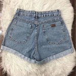 Short Jeans Mom Sem Lycra Liso