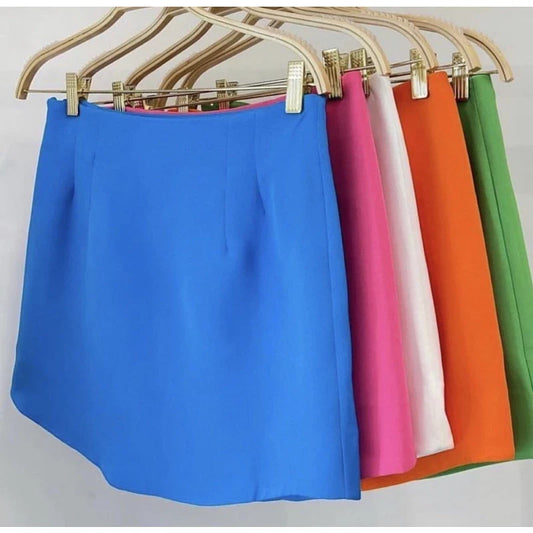 Saia Curta Alfaiataria Mini saia Moda Verao 2025 Blogueira