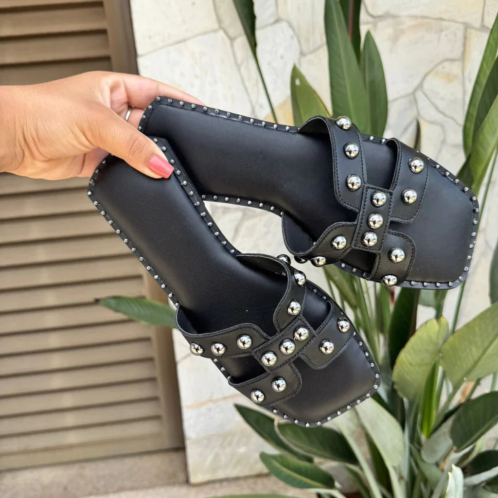 Sandália Chinelo Rasteirinha Feminina H Com Bolinhas Minimalista Elegante Moda 2025