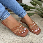 Sandália Chinelo Rasteirinha Feminina H Com Bolinhas Minimalista Elegante Moda 2025