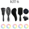 Kit Escova Polvo, Escova Flexível, Escova Magica, Escova Raquete, Massageadora e Touca de Cetim