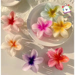 Kit 3 Presilha De Cabelo Flor Estilo Havaiano Piranha Flor Do Campo Grampo De Garra de Cabelo 4 cm