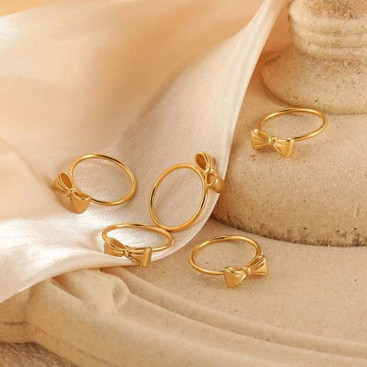 Anel de arco feminino simples moda arco uso diário anel All-Match
