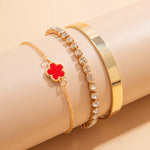 3 Pcs Corrente de Tênis com Rhinestone em Camadas Separáveis, Lucky Stars Bangles, Conjunto de Acessórios Femininos 2024