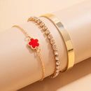 3 Pcs Corrente de Tênis com Rhinestone em Camadas Separáveis, Lucky Stars Bangles, Conjunto de Acessórios Femininos 2024