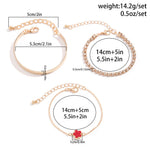 3 Pcs Corrente de Tênis com Rhinestone em Camadas Separáveis, Lucky Stars Bangles, Conjunto de Acessórios Femininos 2024