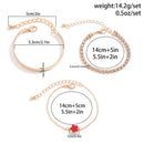 3 Pcs Corrente de Tênis com Rhinestone em Camadas Separáveis, Lucky Stars Bangles, Conjunto de Acessórios Femininos 2024