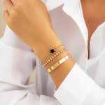 3 Pcs Corrente de Tênis com Rhinestone em Camadas Separáveis, Lucky Stars Bangles, Conjunto de Acessórios Femininos 2024