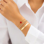 3 Pcs Corrente de Tênis com Rhinestone em Camadas Separáveis, Lucky Stars Bangles, Conjunto de Acessórios Femininos 2024