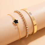 3 Pcs Corrente de Tênis com Rhinestone em Camadas Separáveis, Lucky Stars Bangles, Conjunto de Acessórios Femininos 2024