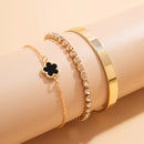 3 Pcs Corrente de Tênis com Rhinestone em Camadas Separáveis, Lucky Stars Bangles, Conjunto de Acessórios Femininos 2024